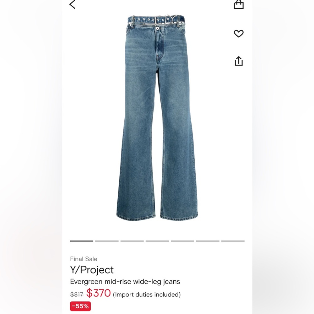 Y/Project Evergreen Mid-Rise Wide-Leg Jeans